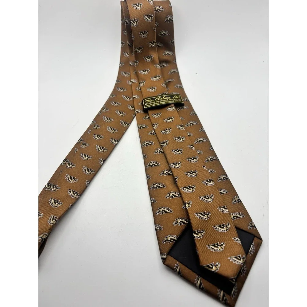 Western Michigan University WMU Men's Silk Tie Necktie Bronco Logo 3.5x64 Long‎